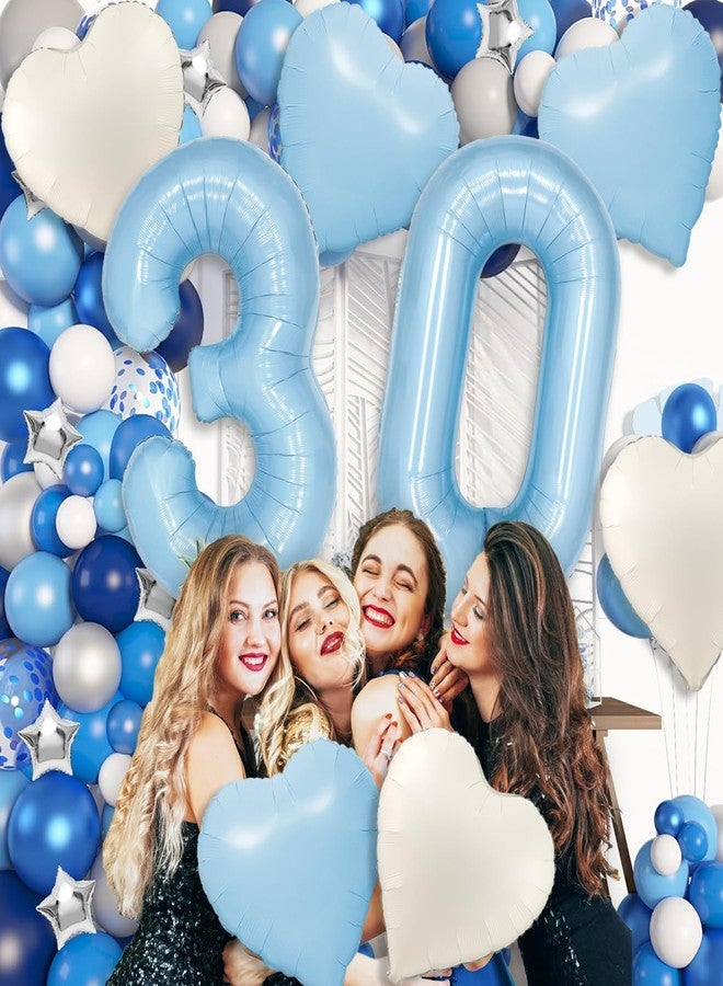 Florisland Blue 13 Balloon Number Pastel Blue Birthday Party Decor for Girls Boys, 40inch Big Sky Blue Balloon Foil Mylar 13 Birthday Balloon for 13th Birthday Party Anniversary Decorations Supplies Favors - Image 4